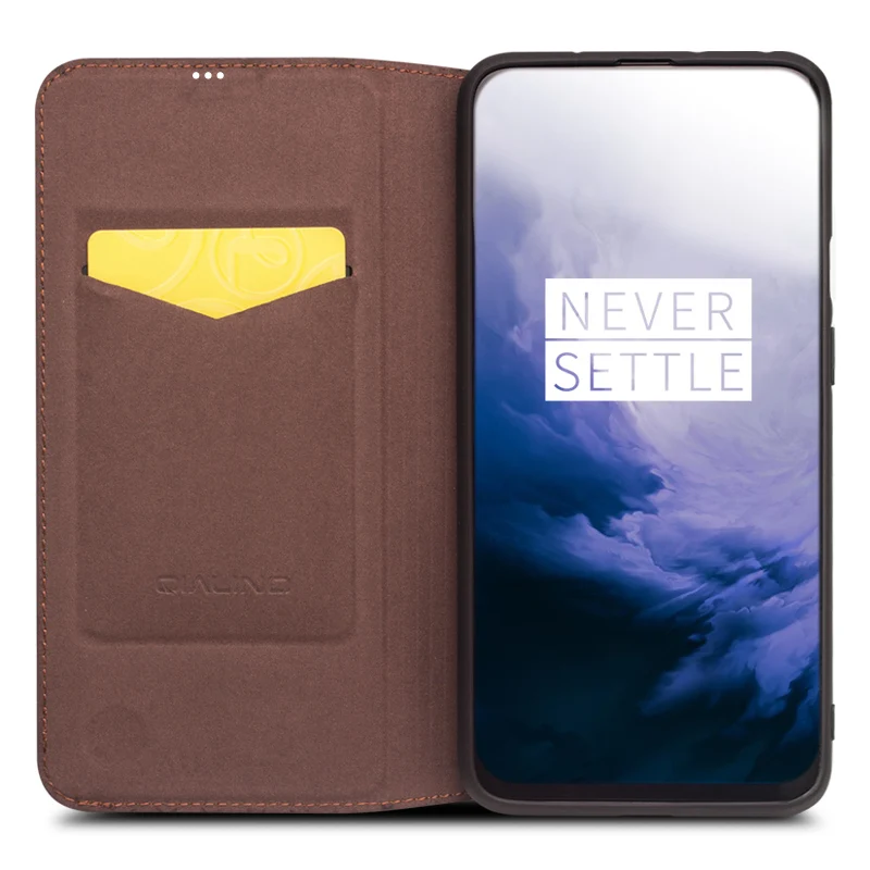 Qialino бренд для One Plus 7 чехол из натуральной кожи для Oneplus 7 Pro Бизнес откидная крышка высокое качество настоящая воловья кожа