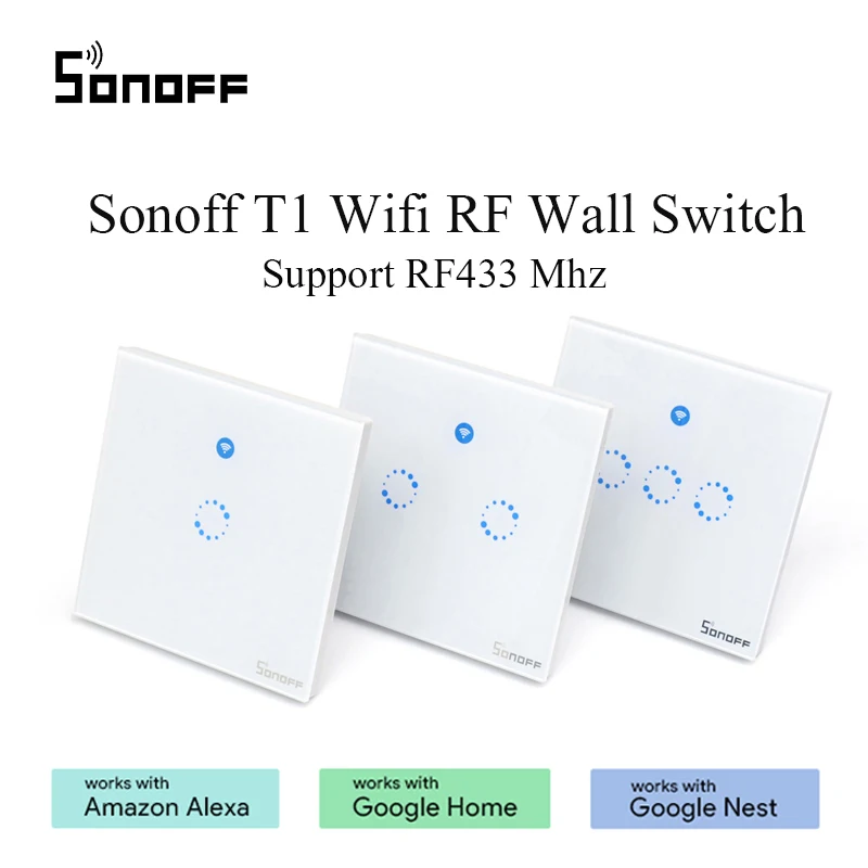 Sonoff T1 стандарт США/ЕС Wifi переключатель RF 315 МГц настенный сенсорный свет