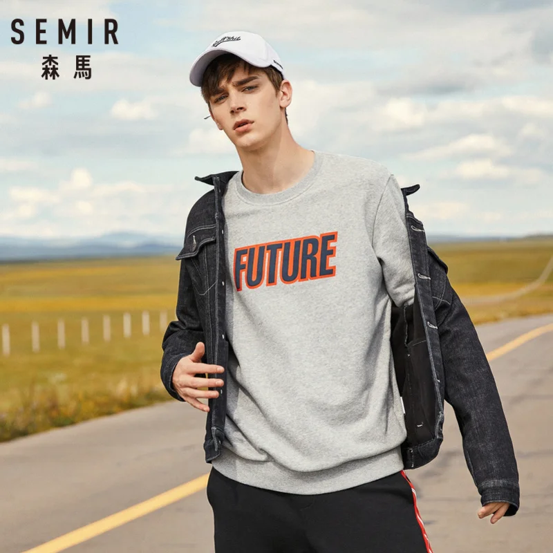 Мужская джинсовая куртка на флисовой подкладке SEMIR с воротником Потертая