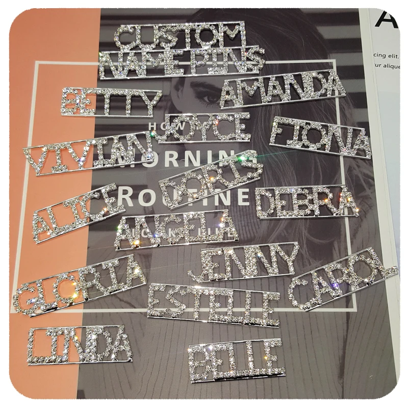 Великолепная блестящая Персонализированная брошь в виде слов булавки