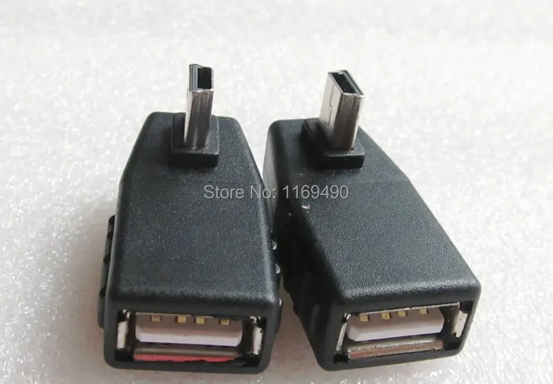 1 пара M / F mini b штекер влево и вправо угол 90 градусов к USB A 2 0 гнездовой переходник