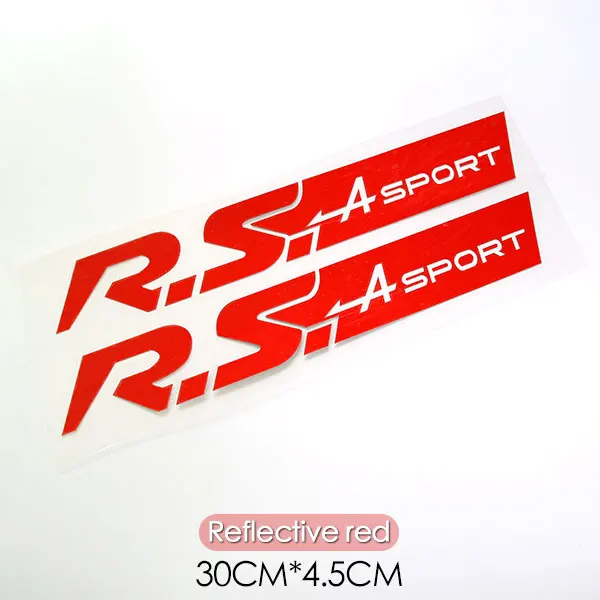 REflective Red Автомобильный Стайлинг двери Racing сбоку R.S Спортивная наклейка автомобиля Стикеры для Renault Sport Clio Twingo Megane R276 наградной Кубок Logan аксессуары - Название цвета: REflective Red