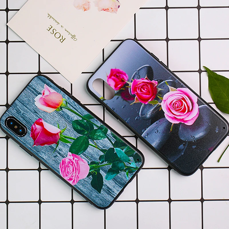 Персонализированные за чехол на айфон X XS MAX XR 6s 7 8 плюс Роза мягкий силиконовый