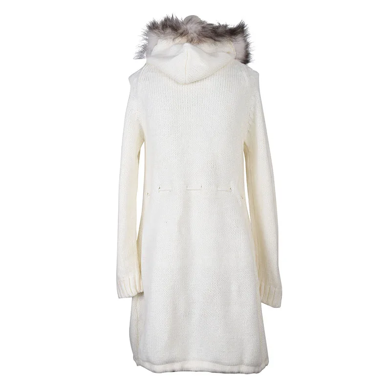 Harajuku Hooded Knitting Long Cardigan Sweater Women Jumper Back Lace Up Female Coat 2018 Warm Knitted Pocket Outerwear |