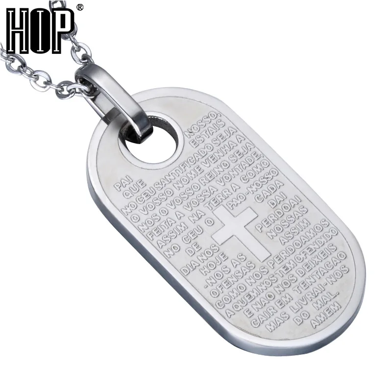 Хип золотой цвет Святого Библии кулон и ожерелье из титана нержавеющей стали