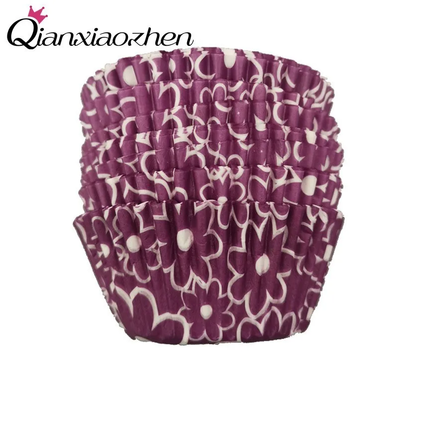 

Qianxiaozhen 100pcs Flower Baking Mold Cupcake Paper Cups Paper Cake Baking Cup Bakeware Cupcake Wrapper Wedding Party Supplies