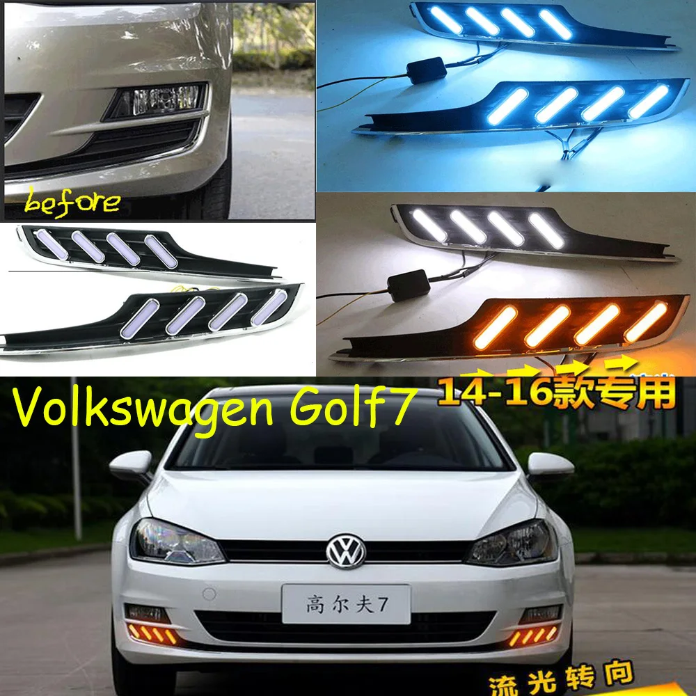 Автомобильные фары bumer для golf 7 golf 7 дневные ходовые дневные огни~ автомобильные аксессуары светодиодный DRL Противотуманные фары для golf 7 дневной свет