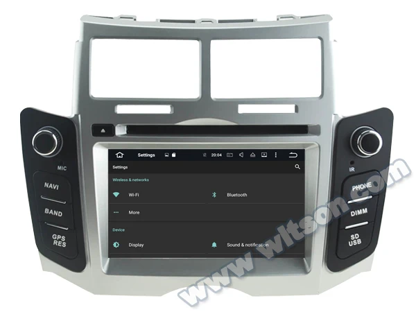 WITSON Android 10 0 4 ГБ ОЗУ + 64 Гб флэш 8 Восьмиядерный автомобильный DVD плеер для TOYOTA YARIS 2005