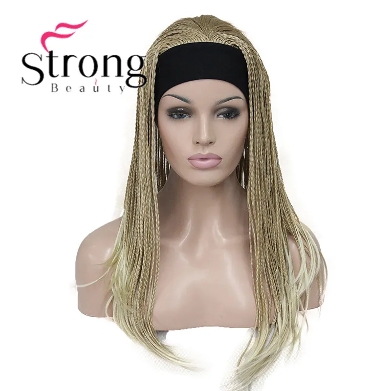 StrongBeauty длинные коричневые, светлые плетеные Жаростойкие парик с головной повязкой синтетические парики