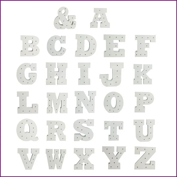 Белая деревянная декоративная буква фигурка поделки светодиодный шатер знак
