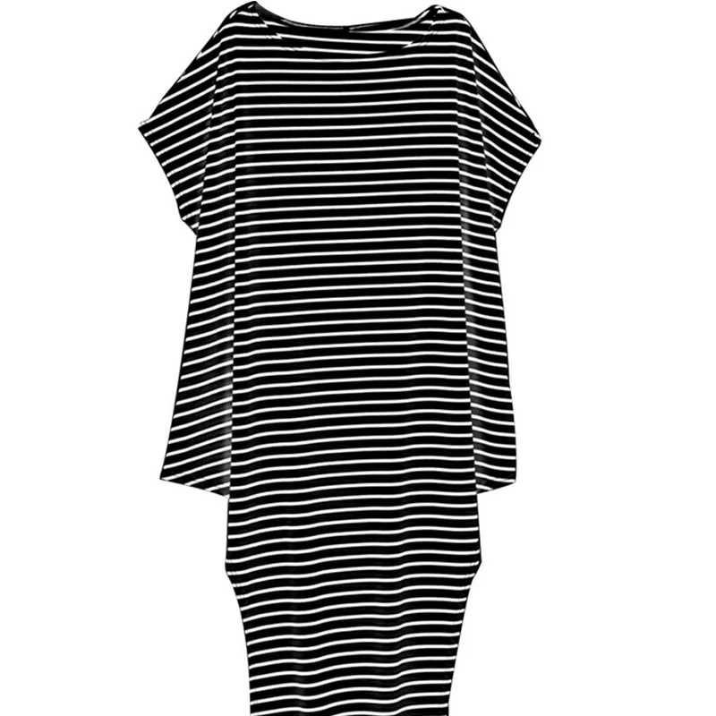 Платье женское летнее с одним плечом в полоску длинное ассиметричное | Женская