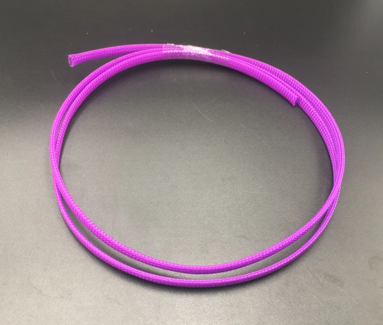 purple 6 мм фиолетовый серебристый белый красный высокой плотности сетчатый предохранитель RC автомобиль с возможностью расширения нейлон под змеиную кожу оплетка PET защиты оболочки проводов кабельная муфта - Цвет: purple
