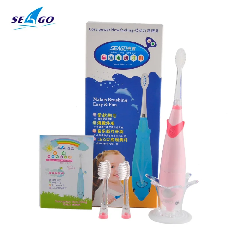 Детская электрическая зубная щетка Seago Музыкальная с изображением мультяшного