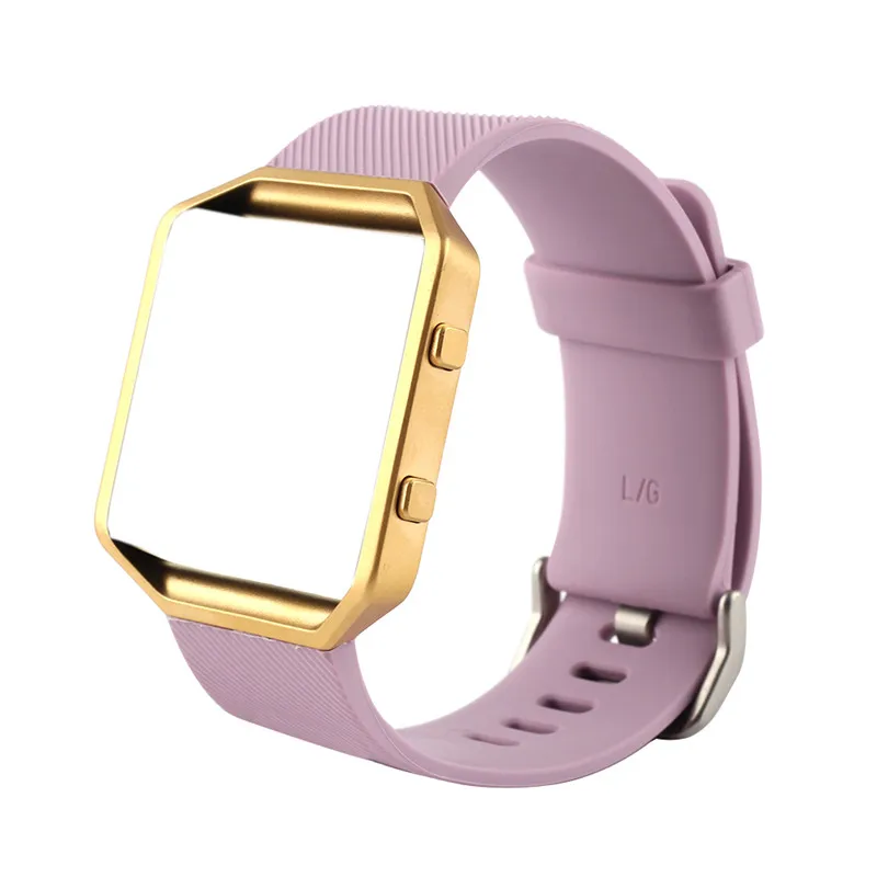 Light Purple Браслет Bemorcabo для Fitbit Blaze, силиконовый браслет, сменный ремешок с рамкой из розового золота для Fitbit Blaze, умные фитнес-часы - Цвет ремешка: Light Purple