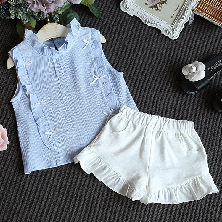 Комплект из 2 предметов короткая одежда для маленьких девочек лето 2018 топы