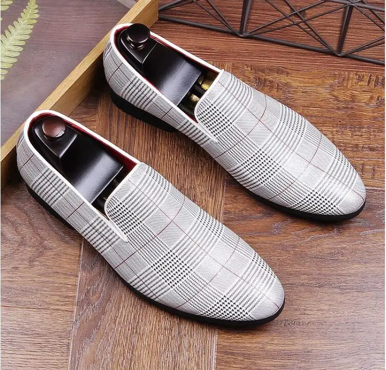 Genuine Leather Men's Dress Shoes Slip-On Mix Colour Striped Male Flats Loafers Smart Casual Moccasin Gommino Spring New | Обувь