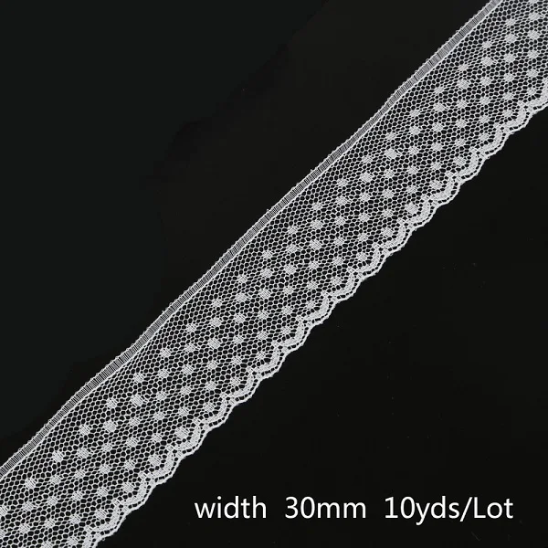 30mm Ширина 13-165 мм белая пружинистая кружевная лента для одежды аксессуары для DIY одежды свадебное украшение 10 ярдов/партия - Цвет: 30mm