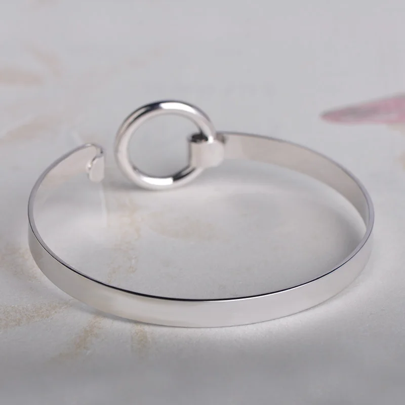 Funmor Круглый круглый широкий браслет медный для женщин и мужчин ручная бижутерия