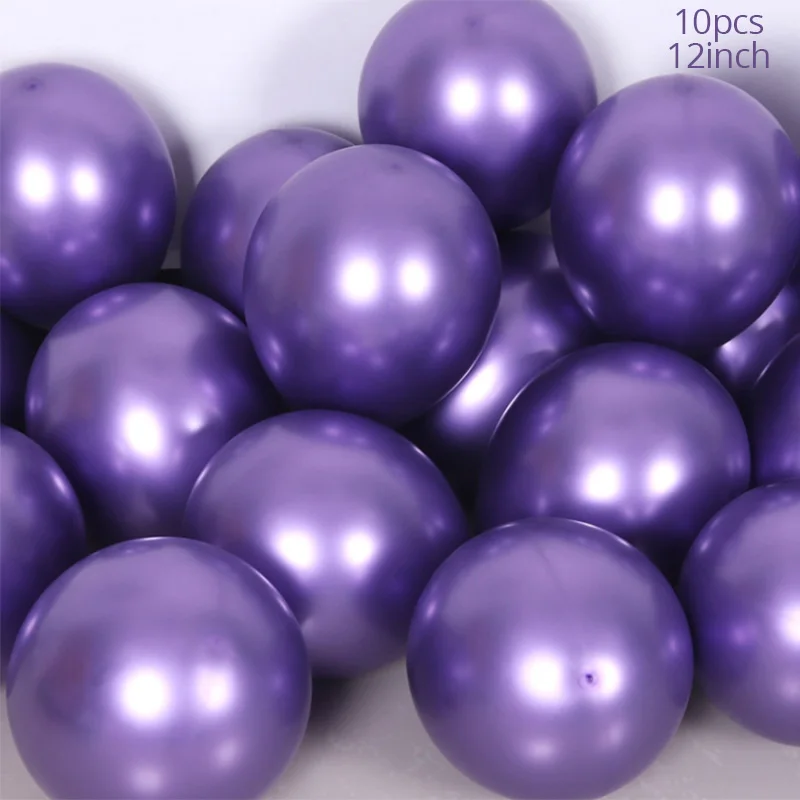 10pcs purple 10 шт металлический шар смешанные шары с золотыми Конфетти День Рождения украшения Дети взрослый воздушный шар на день рождения Декор Balony - Цвет: 10pcs purple