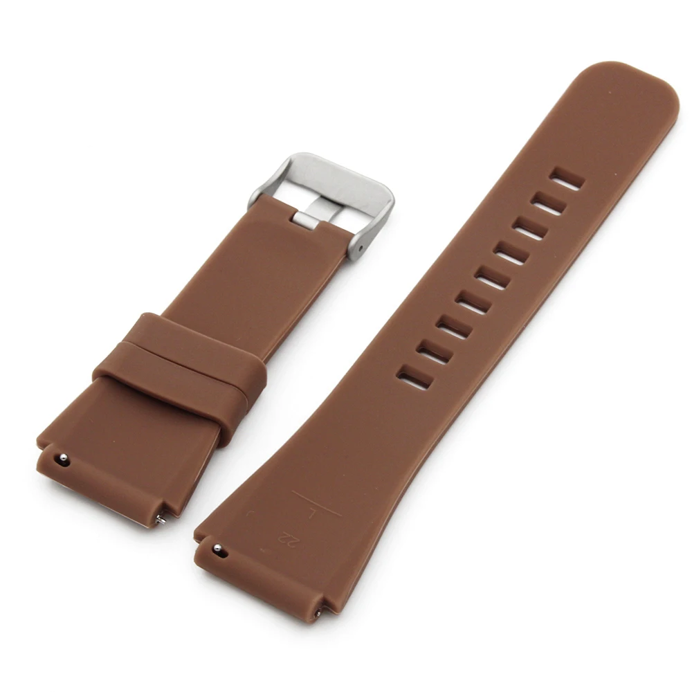 Silicone Rubber Watch Band 22mm Universal Watchband Stainless Steel Clasp Strap Quick Release Wrist Loop Belt Bracelet Black