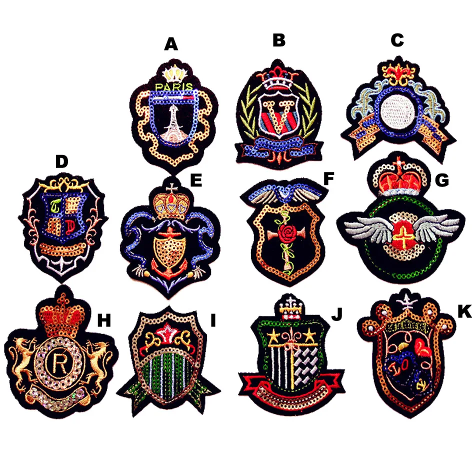 11 шт./лот смешанные дизайнерские нашивки с блестками в виде короны для одежды