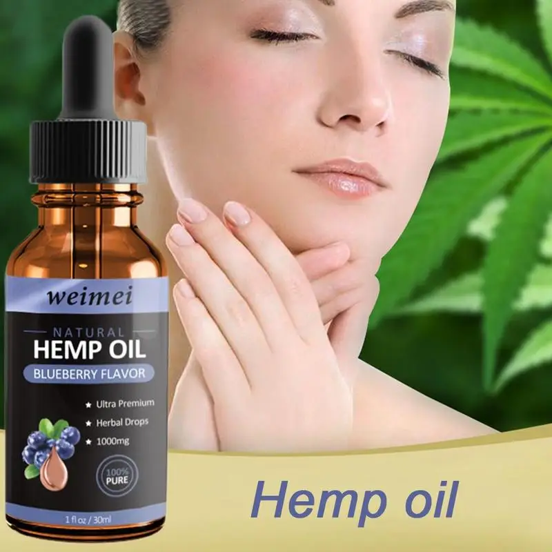 30ml Natural Blueberry Flavor Hemp Essential Oil 1000MG CBD Herbal Drops Relieve Stress Facial Body Skin Care Help Sleep | Красота и