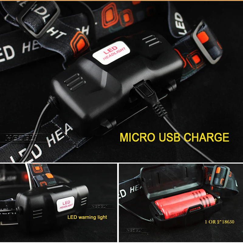 CREE XML-T6, ИК-датчик, налобный фонарь, микро USB, перезаряжаемый, 18650, светодиодная фара, прожектор, светодиодный головной фонарь, лампа, водонепроницаемый