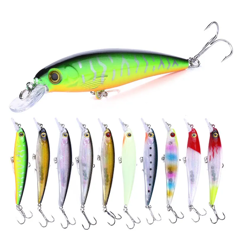 10 шт. Minnow приманки для ловли рыбы твердая приманка на высоком каблуке 11 см 13 5g