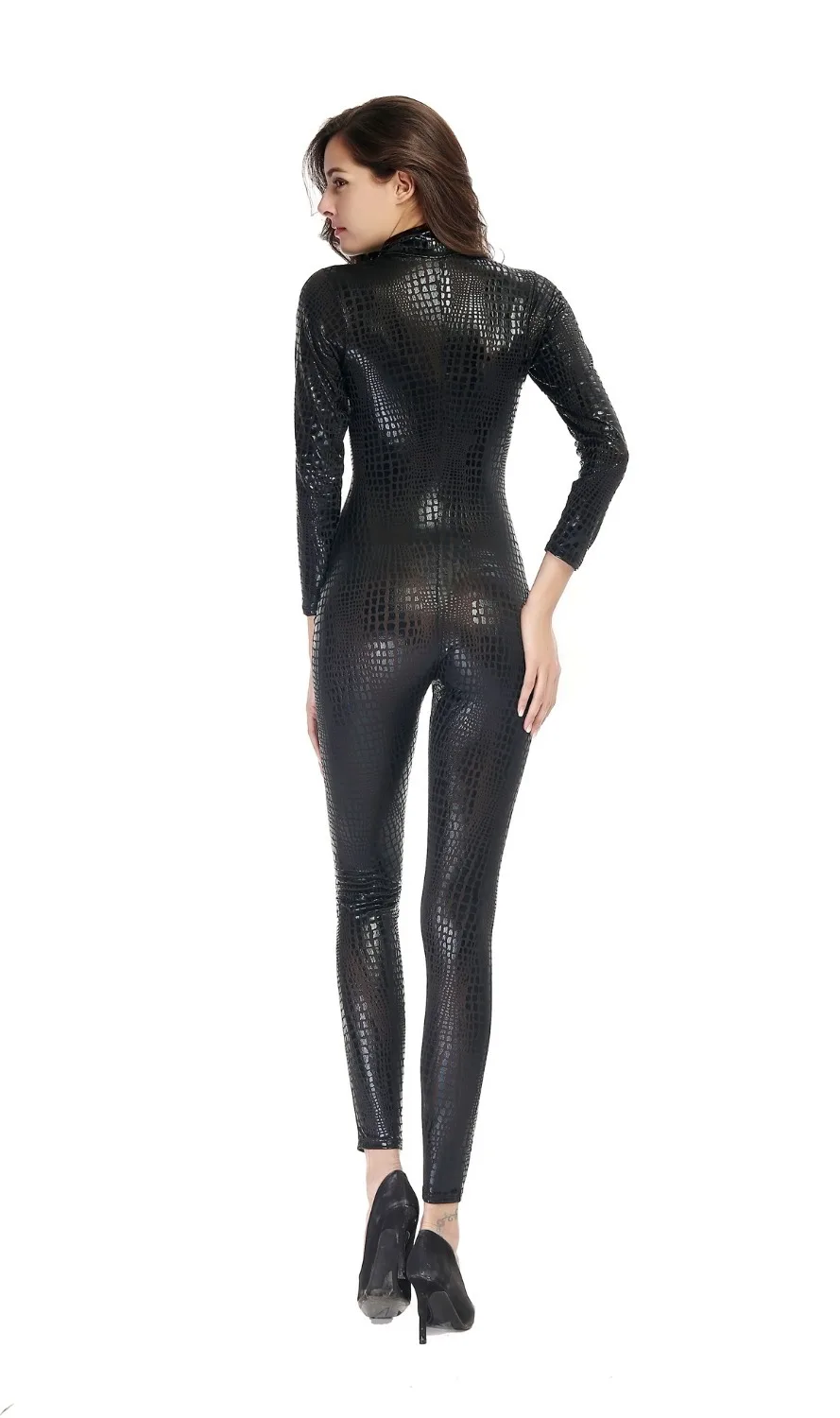 Новое поступление Модный женский сексуальный комбинезон из змеиной кожи