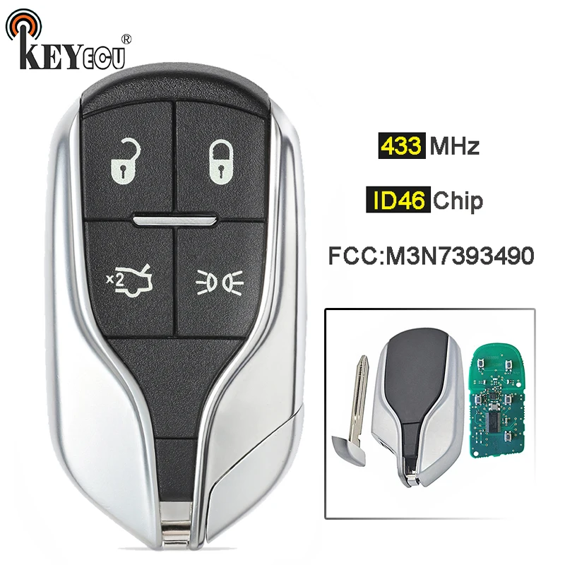 Чип KEYECU 433 МГц ID46 с 4 кнопками идентификатор FCC: Φ M3N739349 строка для четырехъядерного