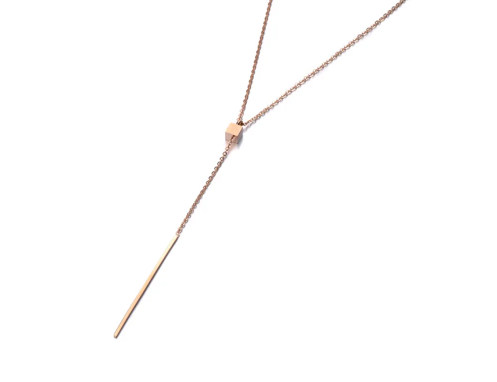 JeeMango богемное ожерелье из нержавеющей стали с квадратами и полосками ювелирное