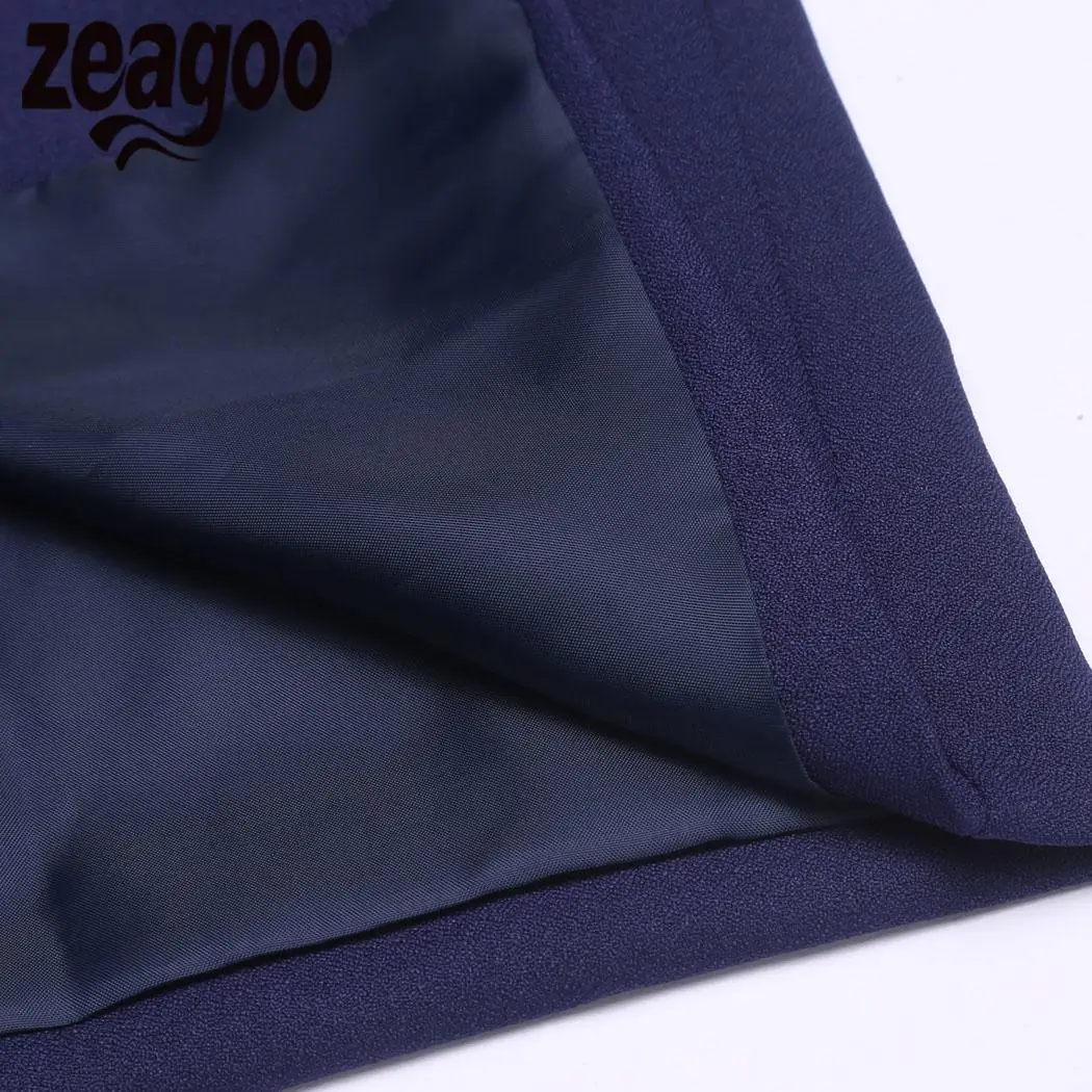 Zeagoo кружева с длинным рукавом Для женщин Лоскутная Повседневное открытой