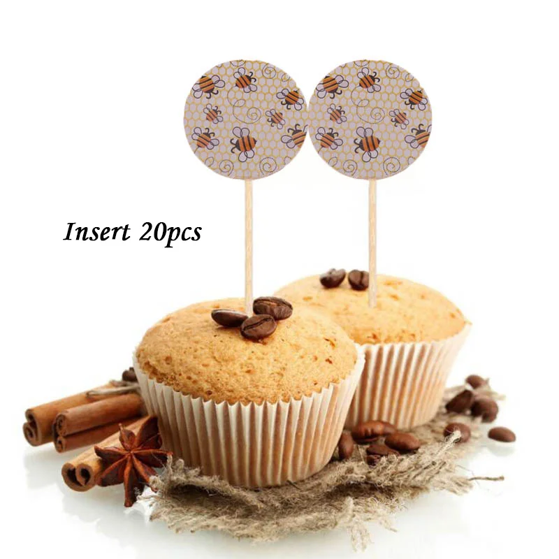 Cake flag 10 шт./лот тарелки пчела тема одноразовые С Днем Рождения Свадьба Рождество для ребенка душ украшения на Рамадан вечерние принадлежности - Цвет: Cake flag