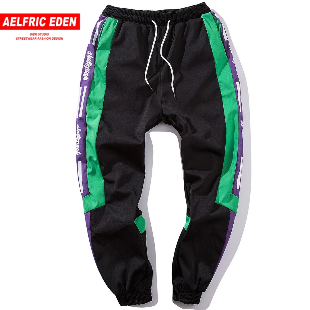 Aelfric Eden 2018 Лоскутные с буквенным принтом Боковые Полосатые мужские тренировочные