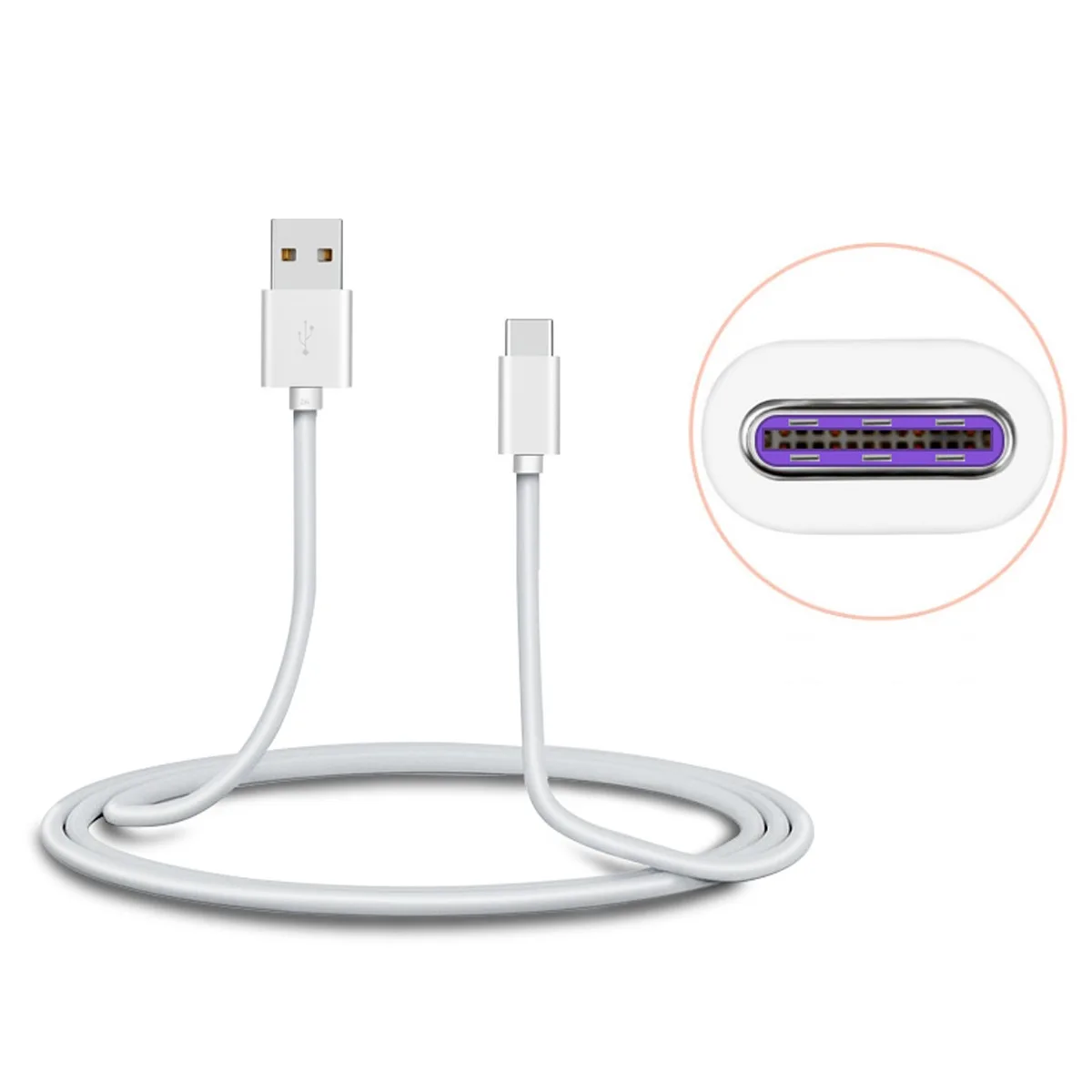 

Xiwai 100cm 5V 5A Type-C USB-C to USB 2.0 Data Fast Charge Cable for Huawei Mate 9 & P10 & Phone & Tablet