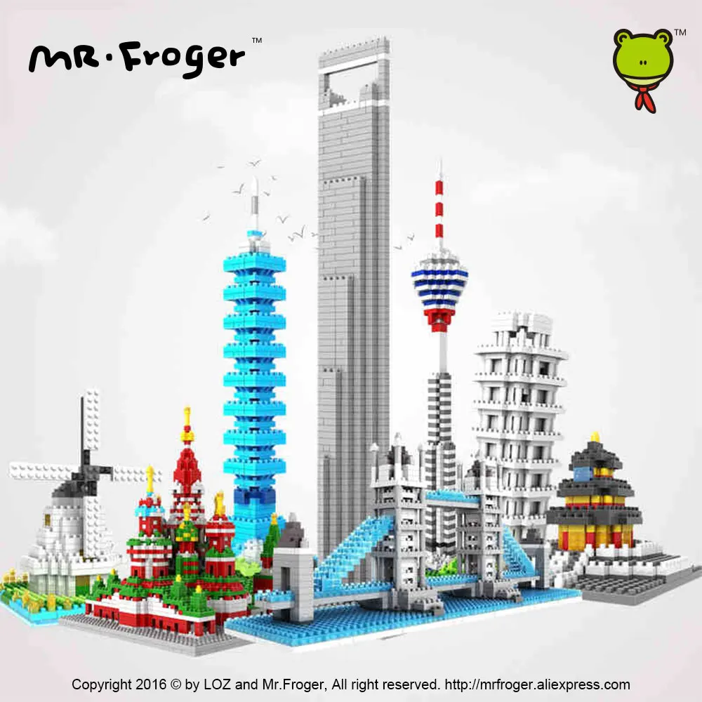 Mr.Froger LOZ Tower of pisa Diamond Block World Famous Architecture Series Tuscany Italy City Building Blocks Classic toy House | Игрушки и