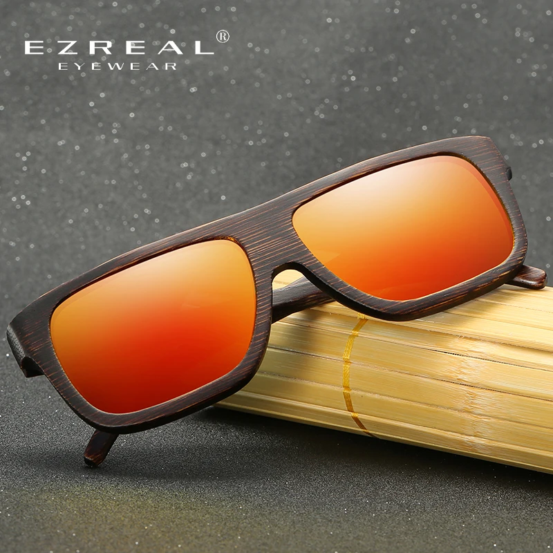 EZREAL солнечные очки с поляризованной древесиной многослойная деревянная рамка