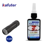 Kafуф-клей 50 мл, акриловый прозрачный клей, клей для УФ-отверждения и стеклянный клей с УФ-фонариком 9 светодиодов