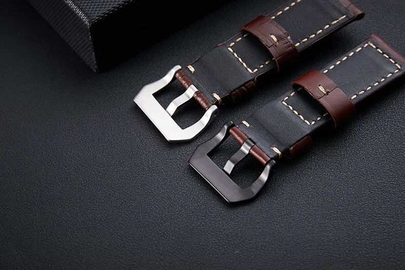 Топ Ремешки для наручных часов кожаный браслет для Panerai samsung супер качество Натуральная кожа ремешок 20 мм 22 мм 24 мм 26 мм стальная пряжка