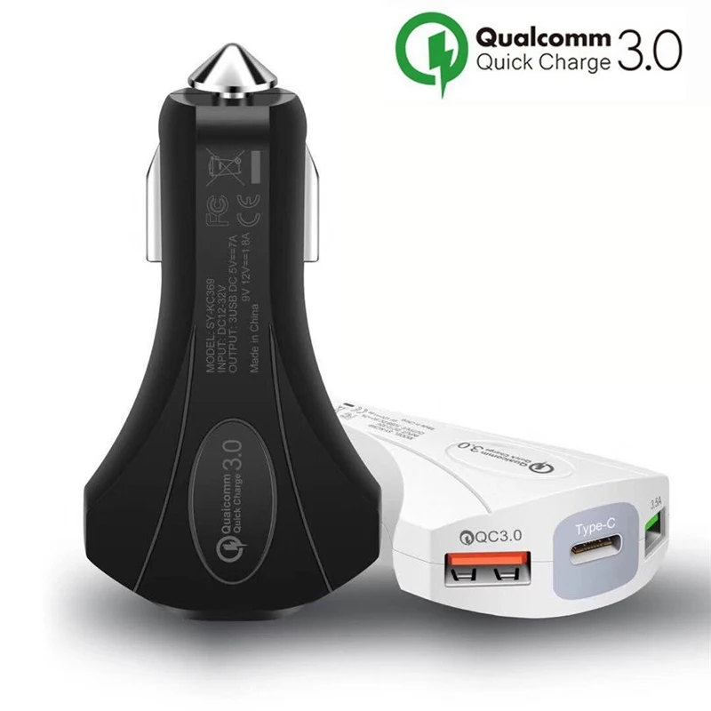 Универсальное USB быстрое зарядное устройство QC3.0 автомобильное для iPhone Micro Type C