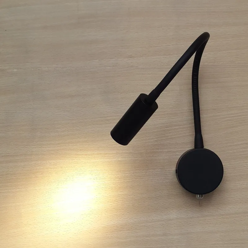 TopocH боковые лампы для кровати гибкий жесткий проводной матовый черный