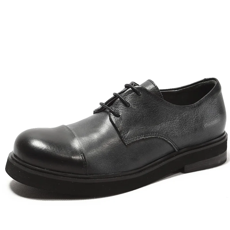 2017 повседневные туфли-оксфорды из натуральной кожи на толстой подошве с большим