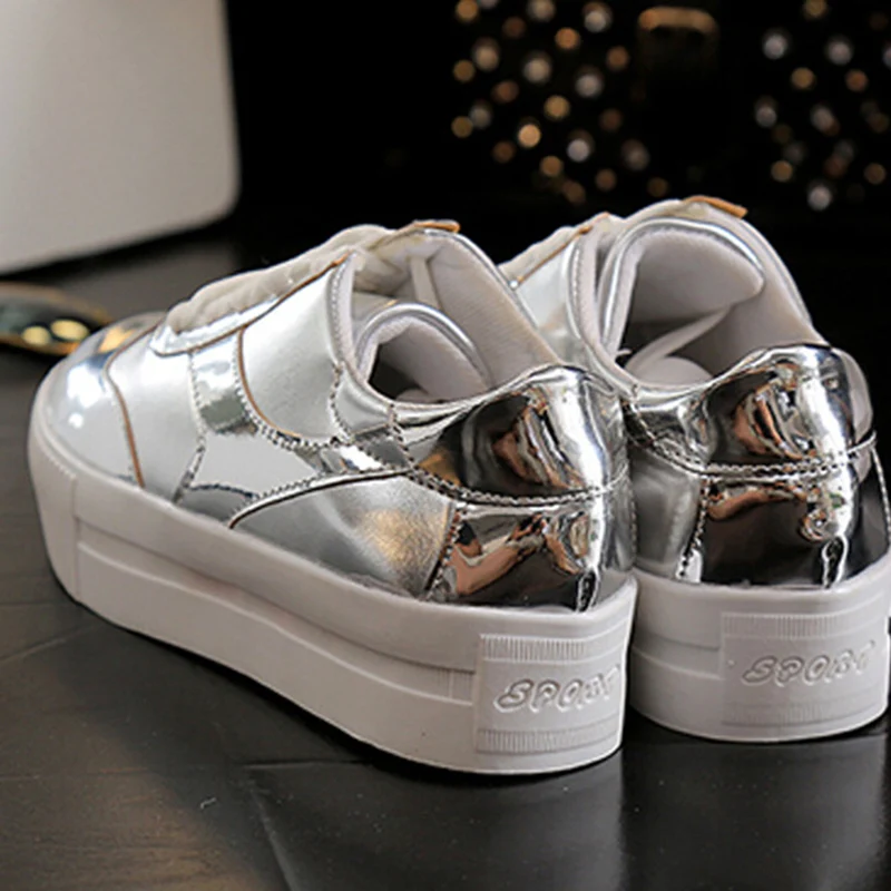 2016 Женщины Повседневная Обувь на шнуровке Искусственная Кожа Платформа Дышащий