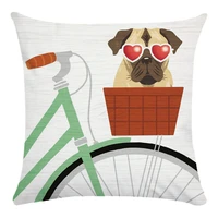 cartoon funny dog pattern cushion cover soft short fabric pillow cases for room sofa car chair bed home decor