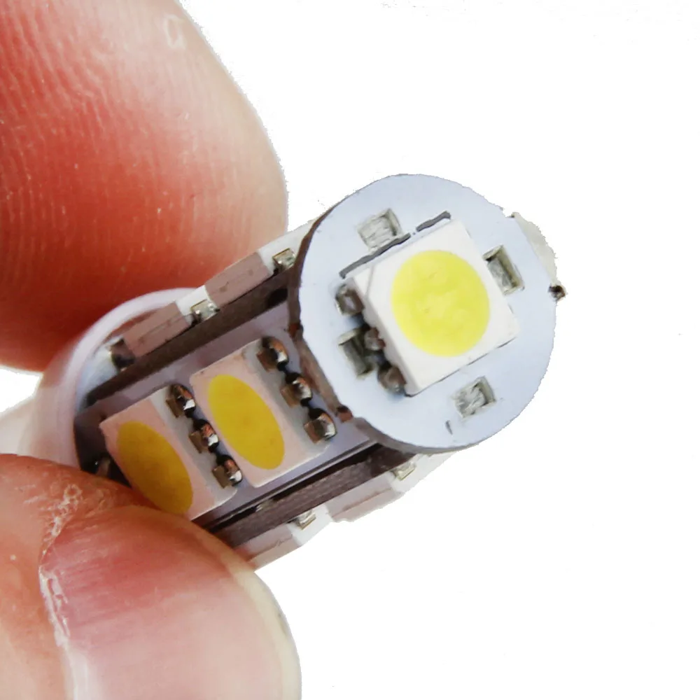 10 шт. T10 светодиодный лампы 9SMD автомобильный светильник светодиодный 194 168 192 W5W светодиодный 12 V автомобиля для светильник s Белый, работающего на постоянном токе 12 В