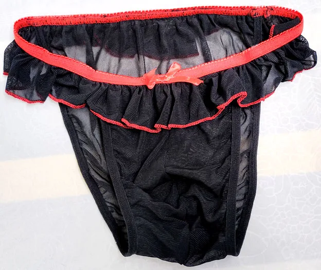 Нижнее белье для мужчин с низкой посадкой прозрачные кружевные трусы мешочком