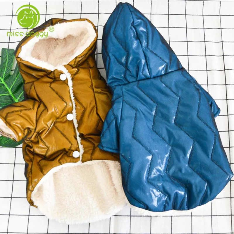 Winter Dog Clothes Luxury Coat For Small Dogs Warm Windproof Pet Parka Fleece Lined Puppy Jacket 10A | Дом и сад