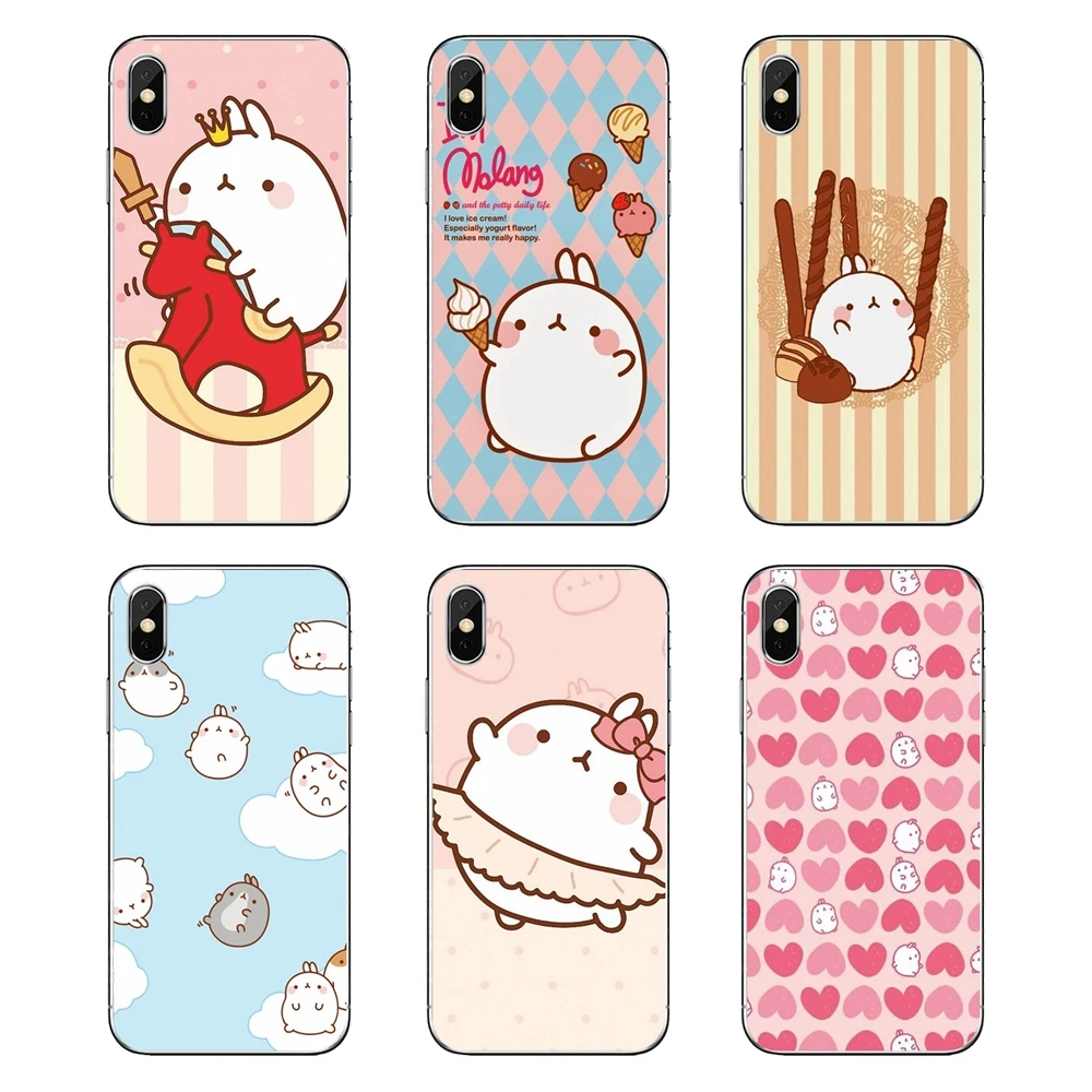 Korea Cartoon Potato molang Pink Animal Silicone Phone Cover Bag For Xiaomi Mi A1 A2 5X 6X 8 lite SE Pro Max Mix 2 2S 3 Mi5 Mi5S |