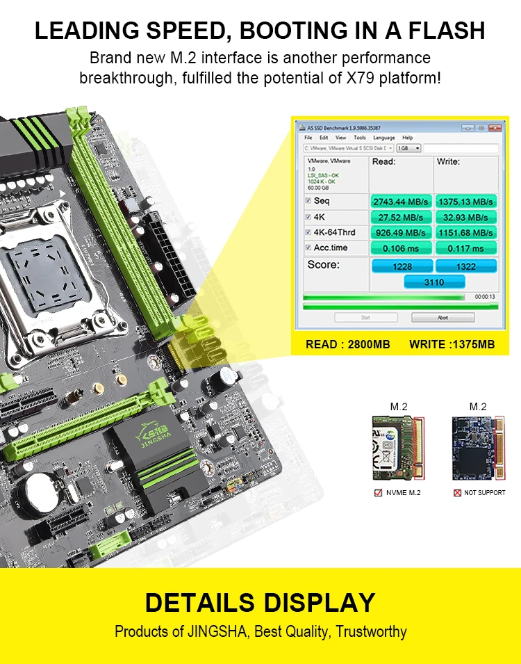 Jingsha x79 Combo ATX lga 2011 материнская плата+ E5-2660+ 16 Гб(4*4 Гб) DDR3 ECC REG ram