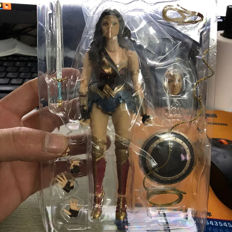 15 см figuts Justice League Wonder Woman меняющие руки лица ПВХ экшн фигурки Коллекционная модель